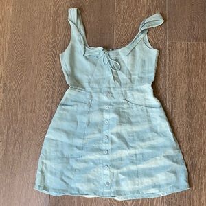Blue linen Reformation mini dress